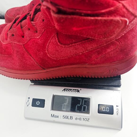 Nike Air Force 1 Mid '07 Red October Suede High Top Sneaker Mens 8.5 315123-609 - Picture 11 of 11